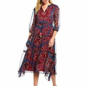 TAYLOR DRESS-PAISLEY CHIFFON-BOHO-Hippie Vibe-Size 4-NEW WITH TAGS